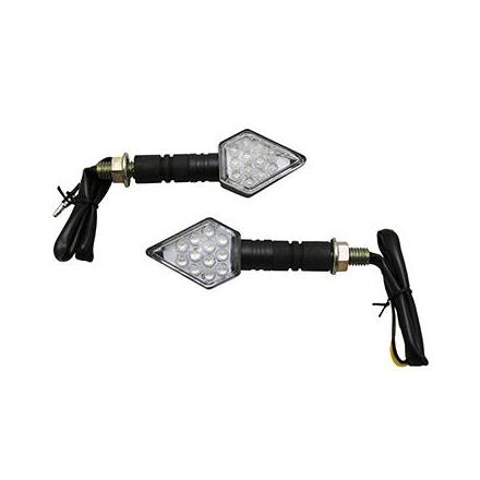 148779 CLIGNOTANT UNIVERSEL MOTO A LEDS AVOC MITO TRANSPARENT-NOIR Lg90 H35mm L33mm 15 LEDS (HOMOLOGUE ECE) (PAIRE) xxx Info TUC