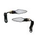 148780 CLIGNOTANT UNIVERSEL MOTO A LEDS AVOC HIRO TRANSPARENT-NOIR Lg99mm H30mm L40mm 18 LEDS (HOMOLOGUE ECE) (PAIRE) xxx Info T