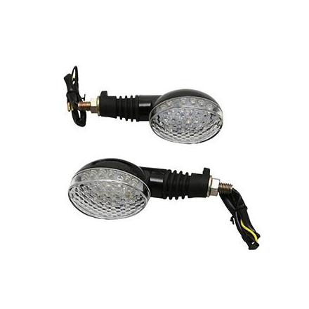 148793 CLIGNOTANT UNIVERSEL MOTO A LEDS AVOC ISUMI TRANSPARENT-NOIR Lg 110mm H43mm L54mm 18 LEDS (HOMOLOGUE ECE) (PAIRE) xxx Inf