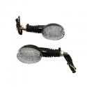 CLIGNOTANT A LED MOTO AVOC ISUMI 18 LEDS BASE ABS TRANSPARENT-NOIR (L 110mm - H 43mm - L 54mm) (HOMOLOGUE ECE) (PAIRE)