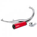 POT 50 A BOITE VOCA CHROMED POUR DERBI 50 SENDA, GPR-APRILIA 50 RS4-GILERA 50 SMT, RCR (PASSAGE BAS - SILENCIEUX ALU ROUGE)