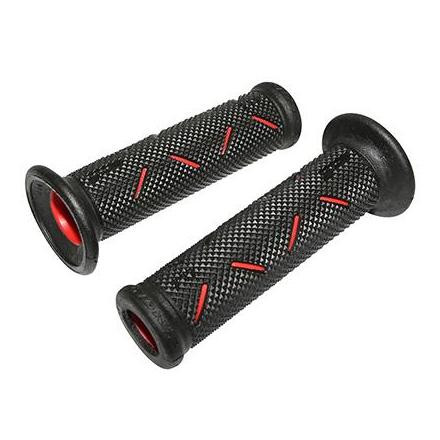 147766 REVETEMENT POIGNEE PROGRIP ON ROAD 717 DOUBLE DENSITE OPEN END NOIR-ROUGE 122mm (PAIRE) (ROUTE) xxx Info PROGRIP 