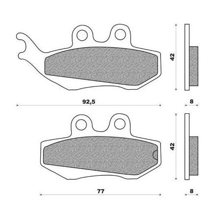 1238 PLAQUETTE DE FREIN NEWFREN POUR DERBI 50 SENDA DRD RACING 2011> AV, DRD 2005> AV, X-TREME 2005> AV-APRILIA 50 RS 1999> AV-M