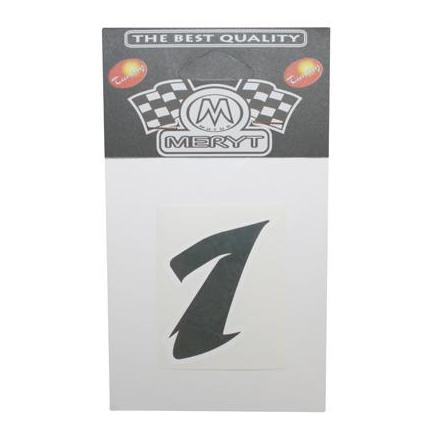 1273 AUTOCOLLANT-STICKER NUMERO 1 NOIR (H 5,5cm) (MERYT) xxx Info MERYT 