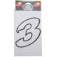 1281 AUTOCOLLANT-STICKER NUMERO 3 BLANC (H 13cm) (MERYT) xxx Info MERYT 