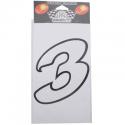 AUTOCOLLANT-STICKER NUMERO 3 BLANC (H 13cm) (MERYT)