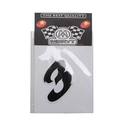 1283 AUTOCOLLANT-STICKER NUMERO 3 NOIR (H 5,5cm) (MERYT) xxx Info MERYT 