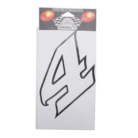 1286 AUTOCOLLANT-STICKER NUMERO 4 BLANC (H 13cm) (MERYT) xxx Info MERYT 