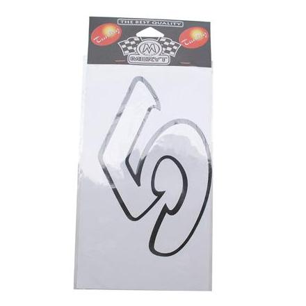 1291 AUTOCOLLANT-STICKER NUMERO 5 BLANC (H 13cm) (MERYT) xxx Info MERYT 