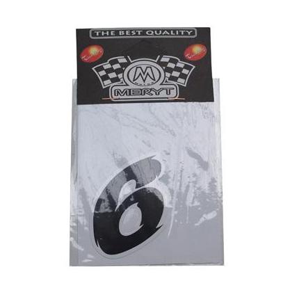 1298 AUTOCOLLANT-STICKER NUMERO 6 NOIR (H 5,5cm) (MERYT) xxx Info MERYT 