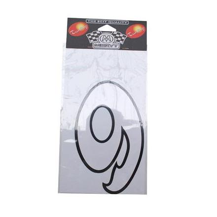 1311 AUTOCOLLANT-STICKER NUMERO 9 BLANC (H 13cm) (MERYT) xxx Info MERYT 