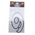 AUTOCOLLANT-STICKER NUMERO 9 BLANC (H 13cm) (MERYT)