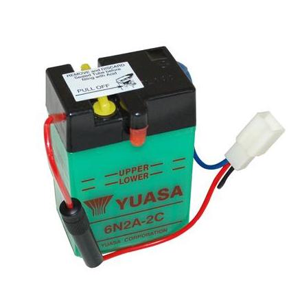 13799 BATTERIE 6V 2Ah 6N2A-2C YUASA CONVENTIONNELLE AVEC ENTRETIEN (Lg70xL47xH106) YUASA BATTERIES