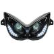 14461 DOUBLE OPTIQUE REPLAY RR8 POUR MBK 50 NITRO 1997>2012-YAMAHA 50 AEROX 1997>2012 NOIR AVEC LEDS BLANCHES xxx Info REPLAY 