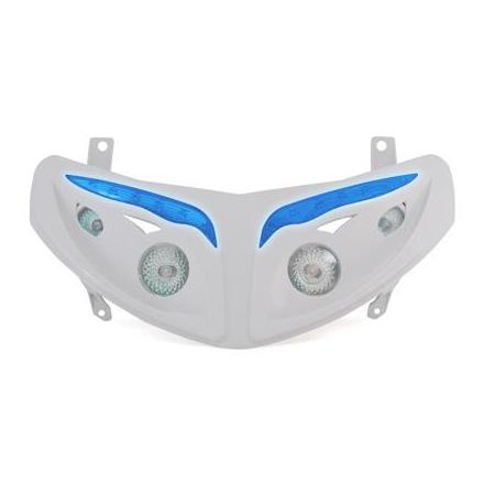 14994 DOUBLE OPTIQUE REPLAY RR8 POUR PEUGEOT 50 SPEEDFIGHT-II BLANC AVEC LEDS BLEU ** xxx Info REPLAY 