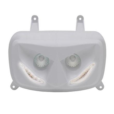 14997 DOUBLE OPTIQUE REPLAY RR8 POUR MBK 50 BOOSTER 2004>-YAMAHA 50 BWS 2004> BLANC AVEC LEDS BLANCHES ** xxx Info REPLAY 