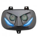 DOUBLE OPTIQUE REPLAY RR8 POUR MBK 50 BOOSTER 1999-2003-YAMAHA 50 BWS 1999-2003 NOIR AVEC LEDS BLEU **