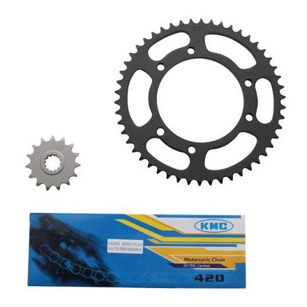 15510 KIT CHAINE ADAPTABLE MBK 50 X-LIMIT 2004>-YAMAHA 50 DTR 2004> 420 15x50 (ALESAGE 105mm) -P2R- xxx Info P2R (Motorisé) 