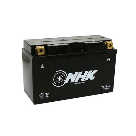 15620 BATTERIE 12V 6,5Ah YT7B-4 NHK SANS ENTRETIEN GEL PRET A L'EMPLOI (QUALITE PREMIUM) NHK BATTERIES