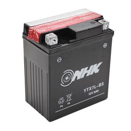 15622 BATTERIE 12V 6 Ah YTX7L-BS NHK SANS ENTRETIEN LIVREE AVEC PACK ACIDE (Lg114xL71xH130) (QUALITE PREMIUM) NHK BATTERIES