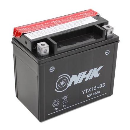 15631 BATTERIE 12V 10Ah YTX12-BS NHK SANS ENTRETIEN LIVREE AVEC PACK ACIDE (Lg151xL87xH131) (QUALITE PREMIUM) NHK BATTERIES