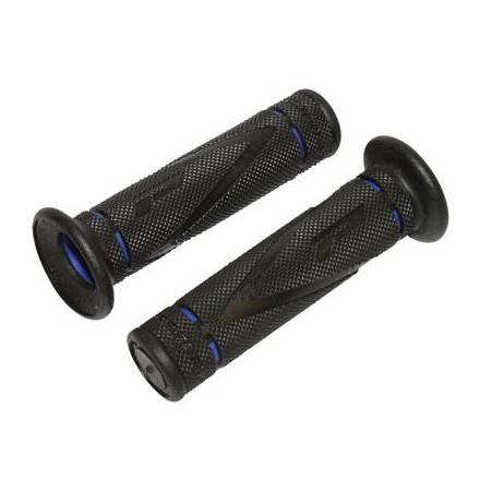 1732 REVETEMENT POIGNEE PROGRIP ON ROAD 838 DOUBLE DENSITE CLOSED END BLEU-NOIR 122mm (PAIRE) (ROUTE) xxx Info PROGRIP 