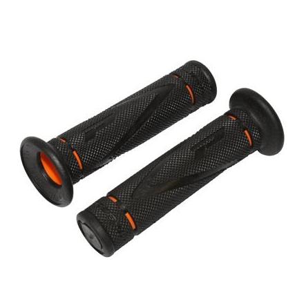 1735 REVETEMENT POIGNEE PROGRIP ON ROAD 838 DOUBLE DENSITE CLOSED END ORANGE-NOIR 122mm (PAIRE) (ROUTE) xxx Info PROGRIP 