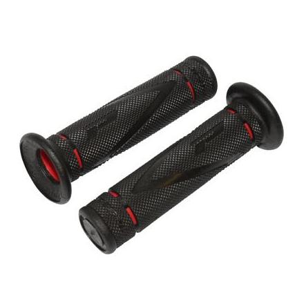 1736 REVETEMENT POIGNEE PROGRIP ON ROAD 838 DOUBLE DENSITE CLOSED END NOIR-ROUGE 122mm CLOSED END (PAIRE) (ROUTE) xxx Info PROGR