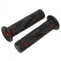 REVETEMENT POIGNEE PROGRIP ON ROAD 838 DOUBLE DENSITE CLOSED END NOIR-ROUGE 122mm CLOSED END (PAIRE) (ROUTE)