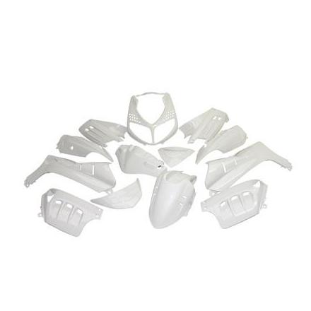 18229 CARROSSERIE-CARENAGE SCOOT ADAPTABLE PEUGEOT 50 SPEEDFIGHT-2 BLANC BRILLANT (KIT 13 PIECES) -P2R- xxx Info P2R (Motorisé)