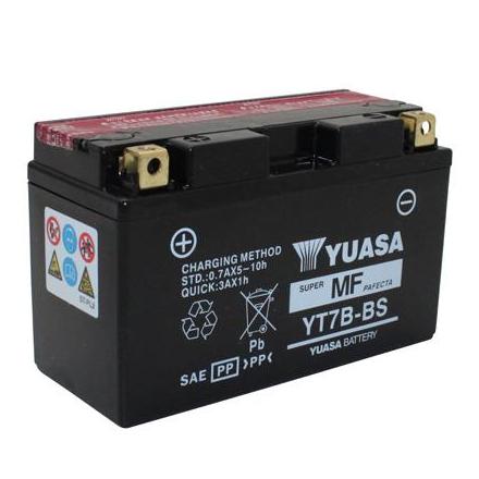 4117 BATTERIE 12V 6,5 Ah YT7B-BS YUASA MF SANS ENTRETIEN LIVREE AVEC PACK ACIDE (Lg150xL65xH93) YUASA BATTERIES