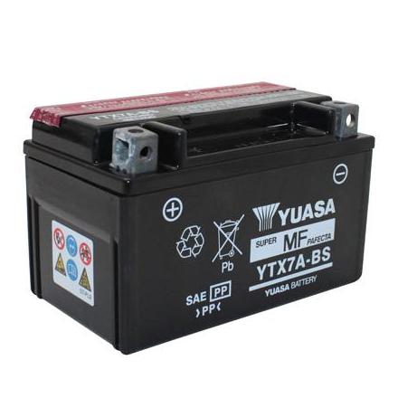 4118 BATTERIE 12V 6 Ah YTX7A-BS YUASA MF SANS ENTRETIEN LIVREE AVEC PACK ACIDE (Lg150xL87xH94) YUASA BATTERIES