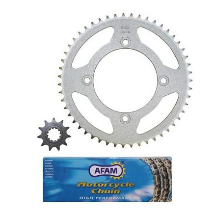 31757 KIT CHAINE ADAPTABLE BETA 50 RR SM 2012> (4 FIXATIONS) 420 11x50 (ALESAGE 100mm) (DEMULTIPLICATION ORIGINE) -AFAM- xxx