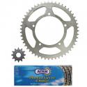 KIT CHAINE ADAPTABLE APRILIA 50 RX 1995-1998 420 12x51 (ALESAGE 105mm) (DEMULTIPLICATION ORIGINE) -AFAM-