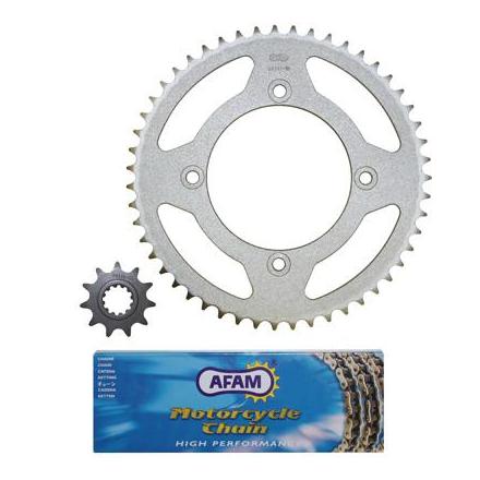 31763 KIT CHAINE ADAPTABLE BETA 50 RR 2006>2011 (4 FIXATIONS) 420 11x51 (ALESAGE 100mm) (DEMULTIPLICATION ORIGINE) -AFAM- xxx