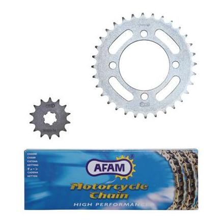 32017 KIT CHAINE ADAPTABLE YAMAHA 50 CHAPPY 1988>1994 420 14x32 (ALESAGE 64mm) (DEMULTIPLICATION ORIGINE) -AFAM- xxx Info AF