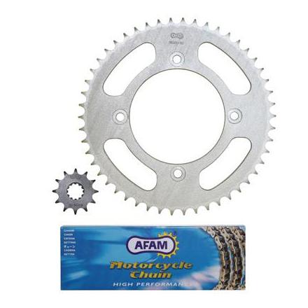 32024 KIT CHAINE ADAPTABLE BETA 50 RR SM 2012> (4 FIXATIONS) 428 12x50 (ALESAGE 100mm) (DEMULTIPLICATION ORIGINE) -AFAM- xxx 