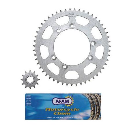 32037 KIT CHAINE ADAPTABLE BETA 50 RR 2002>2005 420 12x51 (ALESAGE 100mm) (DEMULTIPLICATION ORIGINE) -AFAM- xxx Info AFAM 