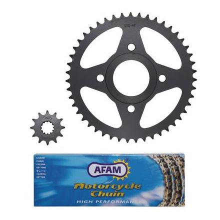 32041 KIT CHAINE ADAPTABLE YAMAHA 50 TZR 1998>1999 420 12x47 (DEMULTIPLICATION ORIGINE) -AFAM- xxx Info AFAM 