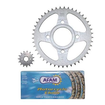 32050 KIT CHAINE ADAPTABLE DAELIM 125 DAYSTAR 2008>2011 428 15x45 (DEMULTIPLICATION ORIGINE) -AFAM- xxx Info AFAM 