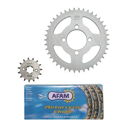 32053 KIT CHAINE ADAPTABLE HONDA 125 CBR R 2004>2010 428 15x42 (DEMULTIPLICATION ORIGINE) -AFAM- xxx Info AFAM 