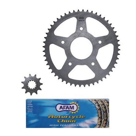 32264 KIT CHAINE ADAPTABLE RIEJU 50 MRT 2011>, SMX POWER UP 2007>2008, SPIKE 2007>2009 420 11x52 (ALESAGE 62mm) (5 FIXATION - 