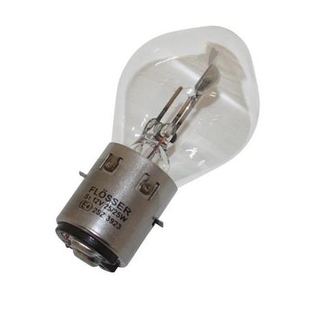 21126 AMPOULE-LAMPE 12V 25-25W NORME S2 CULOT BA20D STANDARD BLANC (PROJECTEUR) (VENDU A L'UNITE) -FLOSSER- xxx Info FLOSSER 