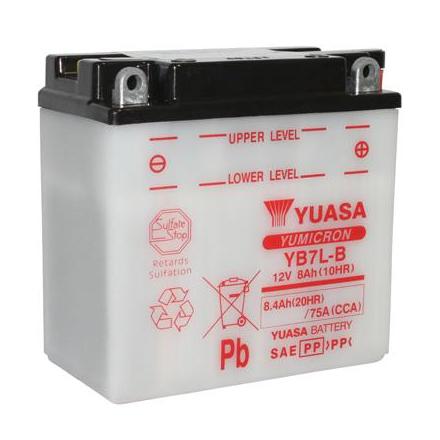 26755 BATTERIE 12V 8 Ah YB7L-B YUASA YUMICRON AVEC ENTRETIEN (Lg135xL75xH133) YUASA BATTERIES