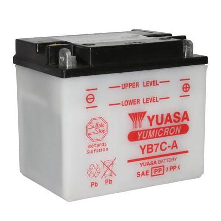 26756 BATTERIE 12V 8 Ah YB7C-A YUASA YUMICRON AVEC ENTRETIEN (Lg130xL90xH114) YUASA BATTERIES