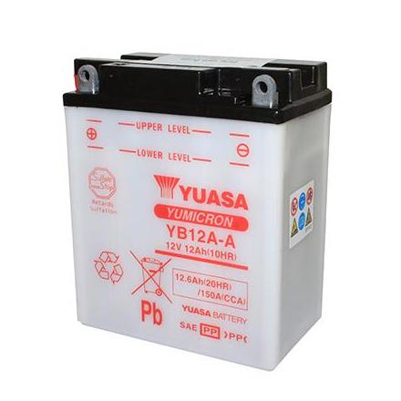 26759 BATTERIE 12V 12Ah YB12A-A YUASA YUMICRON AVEC ENTRETIEN (Lg134x80x160) YUASA BATTERIES