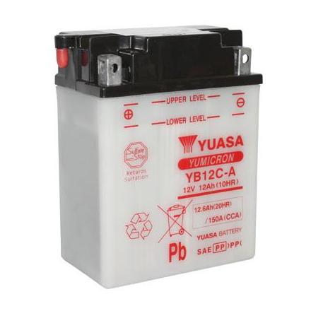 26760 BATTERIE 12V 12Ah YB12C-A YUASA YUMICRON AVEC ENTRETIEN (Lg134x80x175) YUASA BATTERIES