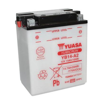 26761 BATTERIE 12V 14Ah YB14-A2 YUASA YUMICRON AVEC ENTRETIEN (Lg134x89x166) YUASA BATTERIES