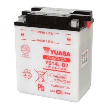 26763 BATTERIE 12V 14Ah YB14L-B2 YUASA YUMICRON AVEC ENTRETIEN (Lg134x89x166) YUASA BATTERIES