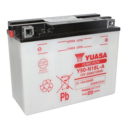 26766 BATTERIE 12V 20Ah Y50N18L-A YUASA YUMICRON AVEC ENTRETIEN (Lg205xL90xH162) YUASA BATTERIES